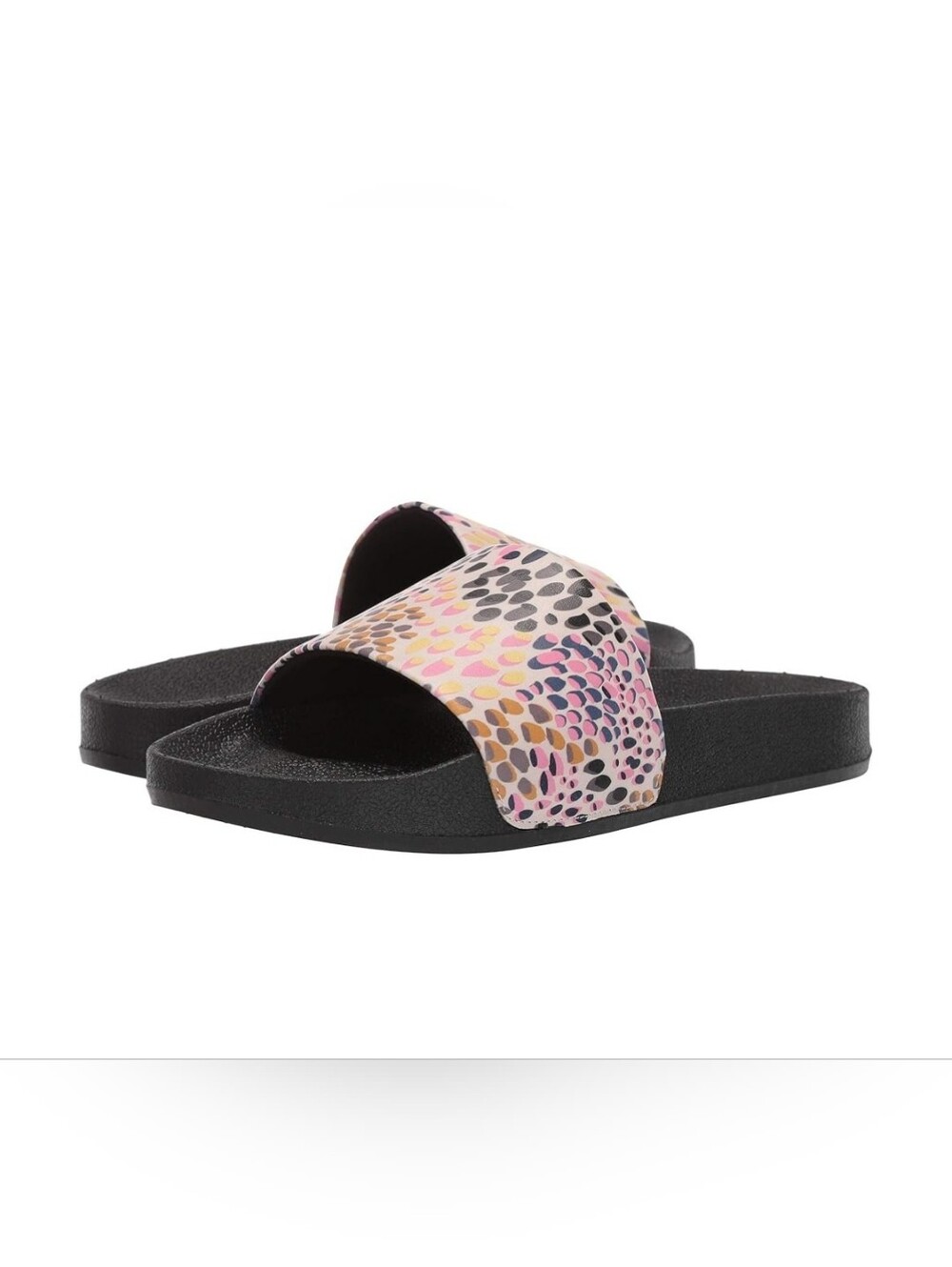 Chooka Slide Sandal with a Multi-colored Animal Print Strap Size 9.NWOB